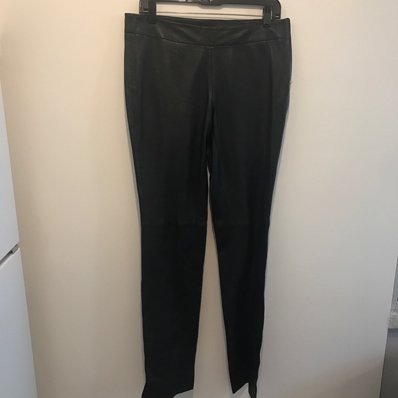 White House Black Market Pants - Black House White Black leather pants SZ  8 L